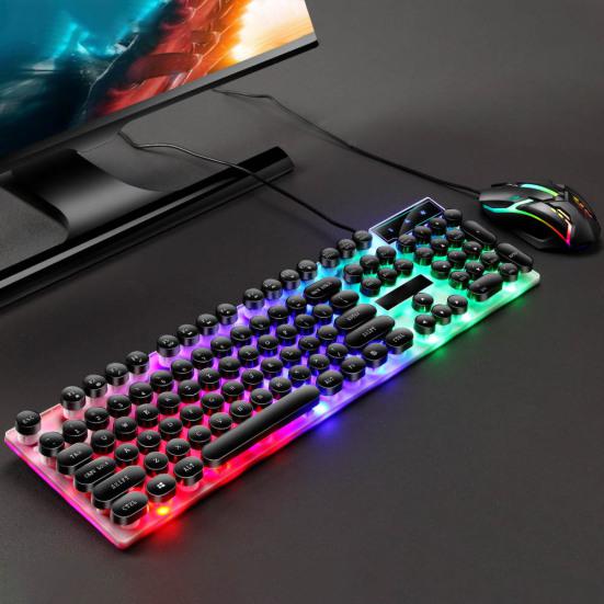 GTX300 USB-проводная цветная игровая клавиатура со светодиодной подсветкой и мышью для ноутбуков чёрный
GTX300 USB-проводная цветная игровая клавиатура со светодиодной подсветкой и мышью для ноутбуков чёрный