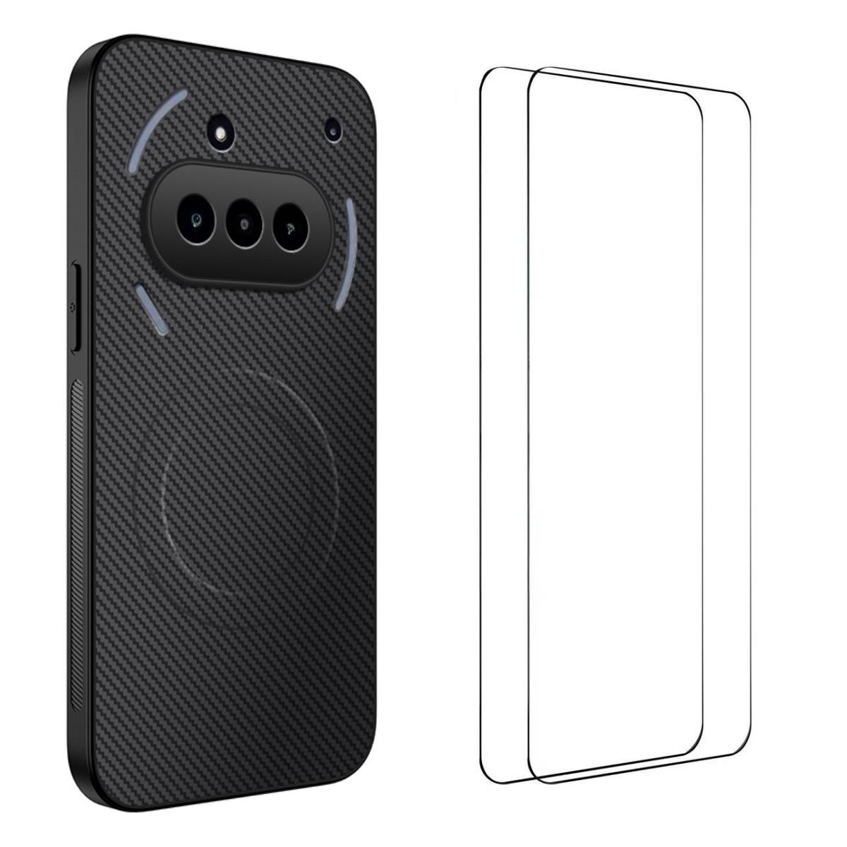 For Nothing Phone (3a) Magnetic Case WANLONFENG TQ1 Series Carbon Fiber Texture PC TPU Phone Cover with 2Pcs Screen Films Black
For Nothing Phone (3a) Magnetic Case WANLONFENG TQ1 Series Carbon Fiber Texture PC TPU Phone Cover with 2Pcs Screen Films Black