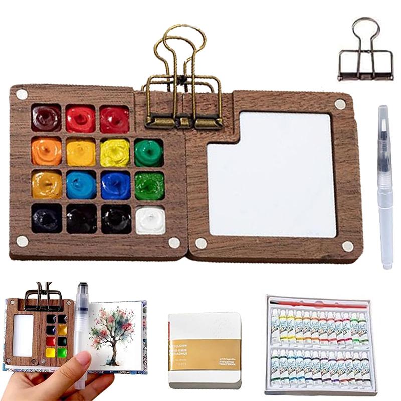 Mini Watercolor Kit, Pocket Artist Watercolor Set, Watercolor Paint Sets, Travel Water Color Set With 24 Color Paints 15 grids
Mini Watercolor Kit, Pocket Artist Watercolor Set, Watercolor Paint Sets, Travel Water Color Set With 24 Color Paints 15 grids
