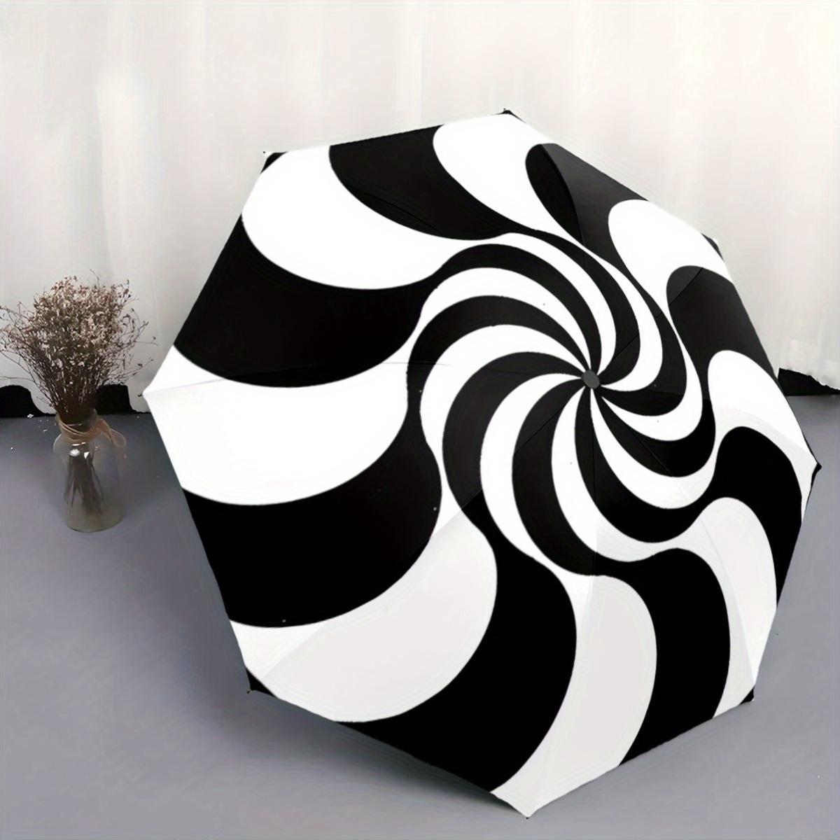 Automatic Open/Close Folding Umbrella with Bold Black & White Swirl Pattern - Compact Travel Umbrella, Sturdy 8-Rib Shaft, Lig Iron&8K
Automatic Open/Close Folding Umbrella with Bold Black & White Swirl Pattern - Compact Travel Umbrella, Sturdy 8-Rib Shaft, Lig Iron&8K