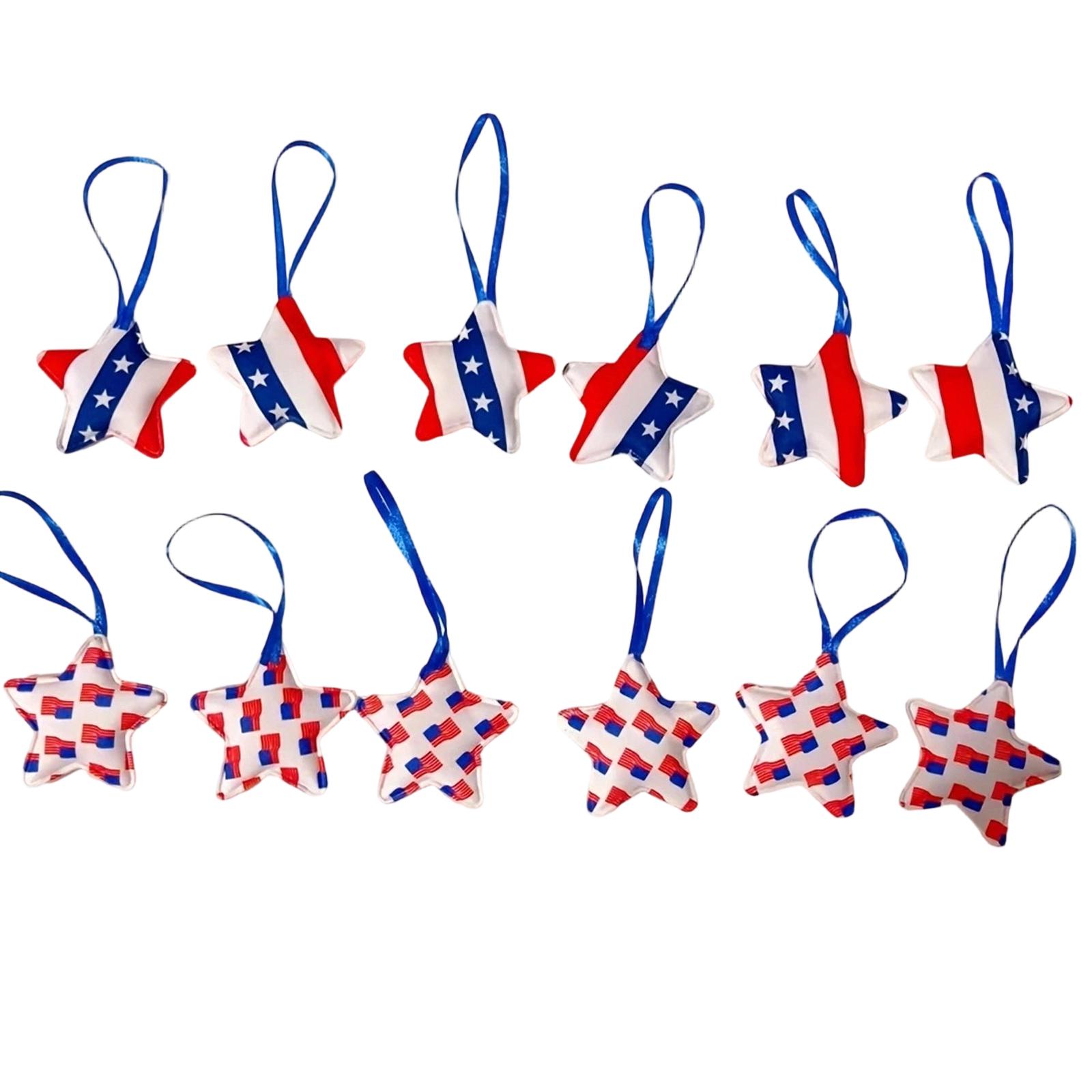 12 Pack Star Shaped Hanging Decorations Made of Cotton Fabric Suitable for Patriotic Holiday Events Independence Day and National Celebrations One Size
12 Pack Star Shaped Hanging Decorations Made of Cotton Fabric Suitable for Patriotic Holiday Events Independence Day and National Celebrations One Size