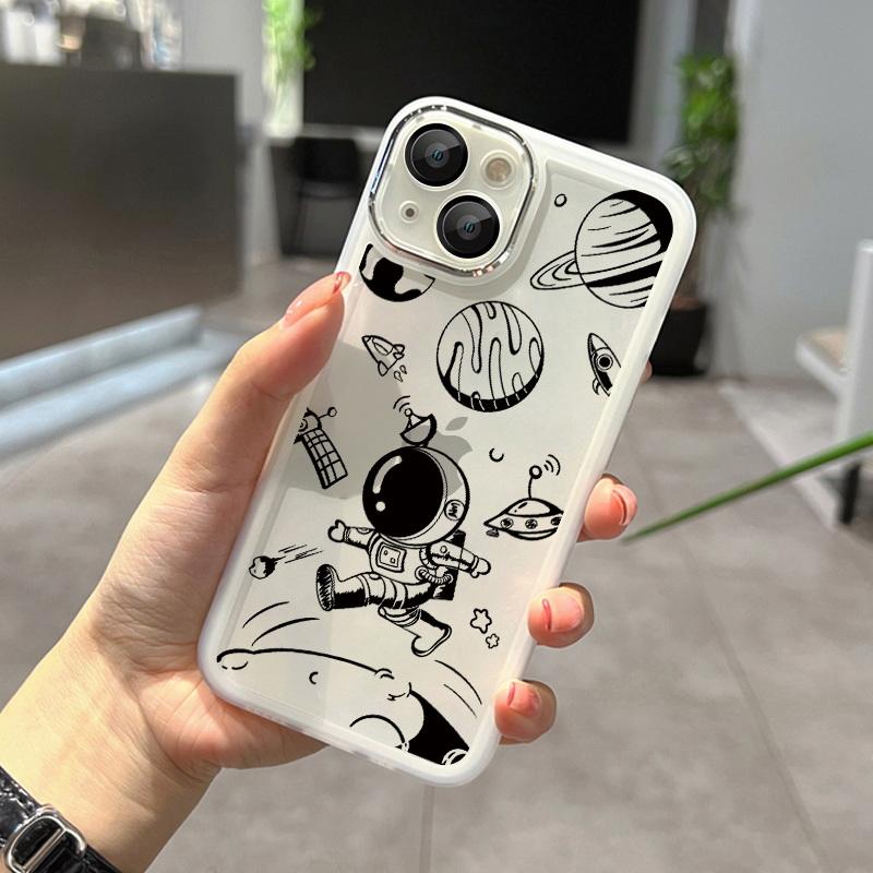Для iPhone 15 Pro Max 14 13 12 11 силиконовый прозрачный чехол с рисунком космонавта милый мультяшный металлический каркас объектива защитная оболочка
Для iPhone 15 Pro Max 14 13 12 11 силиконовый прозрачный чехол с рисунком космонавта милый мультяшный металлический каркас объектива защитная оболочка