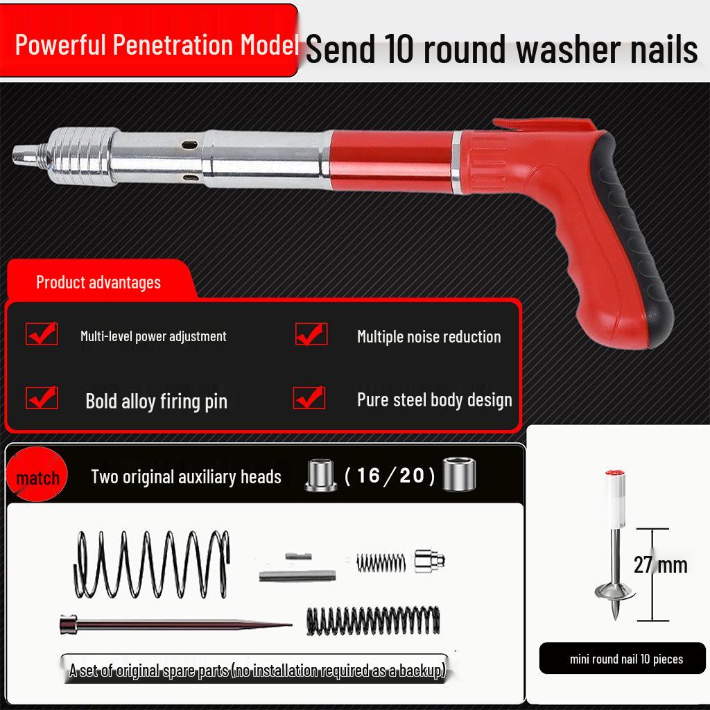 Универсальный бесшумный гвоздезабивной пистолет из стали 2025 для отделки потолка и кабельного лотка
Универсальный бесшумный гвоздезабивной пистолет из стали 2025 для отделки потолка и кабельного лотка
