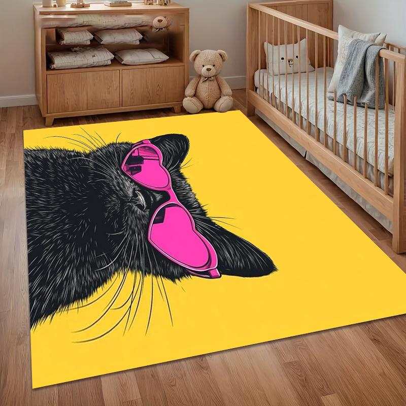 Area Rug Carpet Cool Black Cat Pink Heart Sunglasses Floor Mat Non Slip for Entryway Bedroom Kids Room Teen Home Decor 40cm x 60cm
Area Rug Carpet Cool Black Cat Pink Heart Sunglasses Floor Mat Non Slip for Entryway Bedroom Kids Room Teen Home Decor 40cm x 60cm