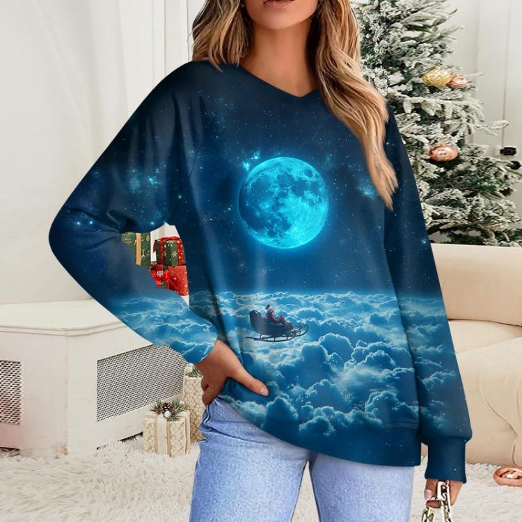 Christmas Fashion Women Casual Comfortable V Neck Raglan Sleeve Pullover Sweatshirt Print Top XXXL циан
Christmas Fashion Women Casual Comfortable V Neck Raglan Sleeve Pullover Sweatshirt Print Top XXXL циан