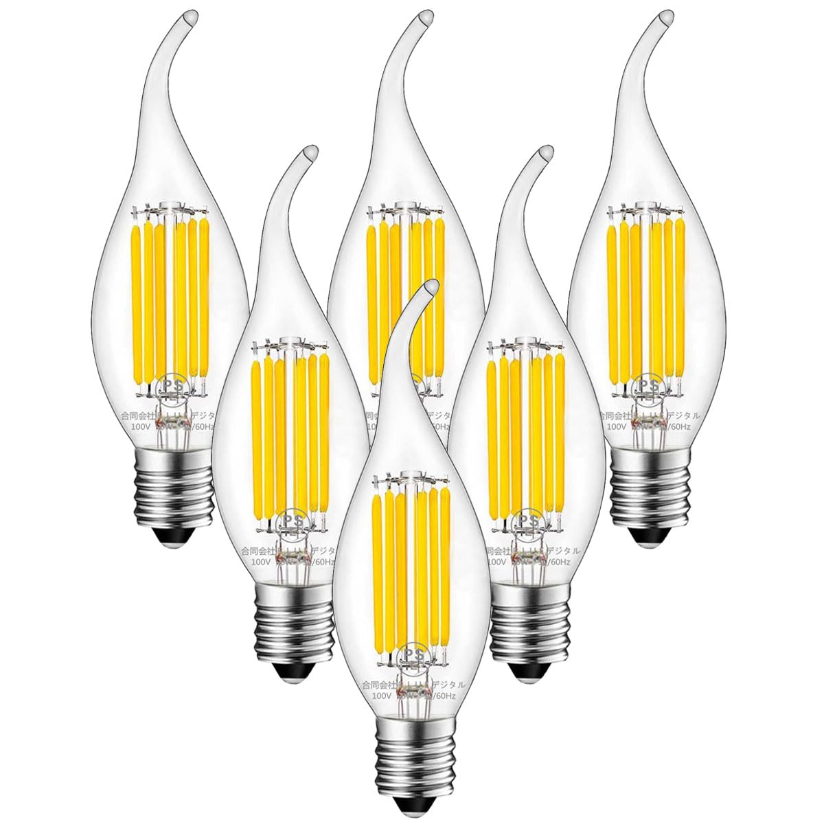 ZYYRSS Chandelier Bulbs, E17 LED Bulbs, 60W Equivalent, 6W Filament Bulbs, 2700K, Warm White, 720lm, Wide Beam, Candle Shape, Clear, PSE,
ZYYRSS Chandelier Bulbs, E17 LED Bulbs, 60W Equivalent, 6W Filament Bulbs, 2700K, Warm White, 720lm, Wide Beam, Candle Shape, Clear, PSE,