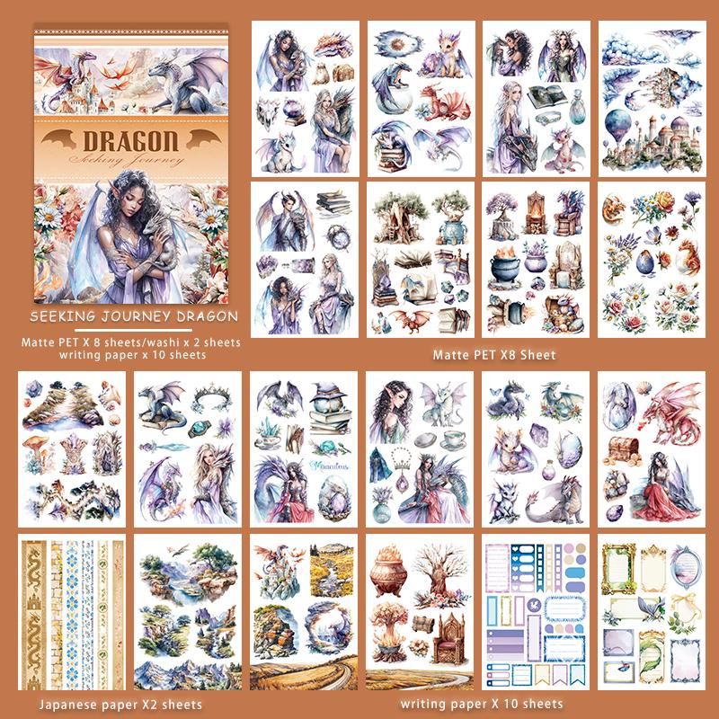 JIANWU 20 Pcs/book Vintage Character Dragon Flower Landscape Material Collage Scrapbook Sticker Book Creative Journal Stationery
JIANWU 20 Pcs/book Vintage Character Dragon Flower Landscape Material Collage Scrapbook Sticker Book Creative Journal Stationery