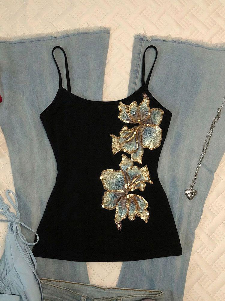 American Retro Print Spaghetti Strap Tank Top - Women s Spring/Summer 210g Fine Cotton 40s Small чёрный
American Retro Print Spaghetti Strap Tank Top - Women s Spring/Summer 210g Fine Cotton 40s Small чёрный