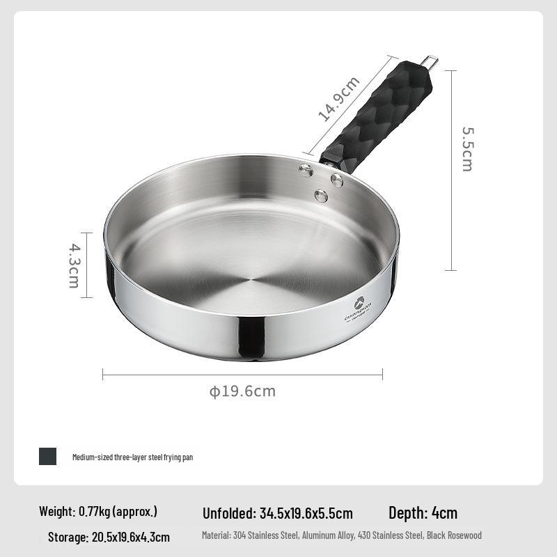 Koman CC-19 Three-Layer Steel Frying Pan with Portable Detachable Handle, Deepened Flat Bottom for Frying, Stir-Frying, and Boiling.
Koman CC-19 Three-Layer Steel Frying Pan with Portable Detachable Handle, Deepened Flat Bottom for Frying, Stir-Frying, and Boiling.