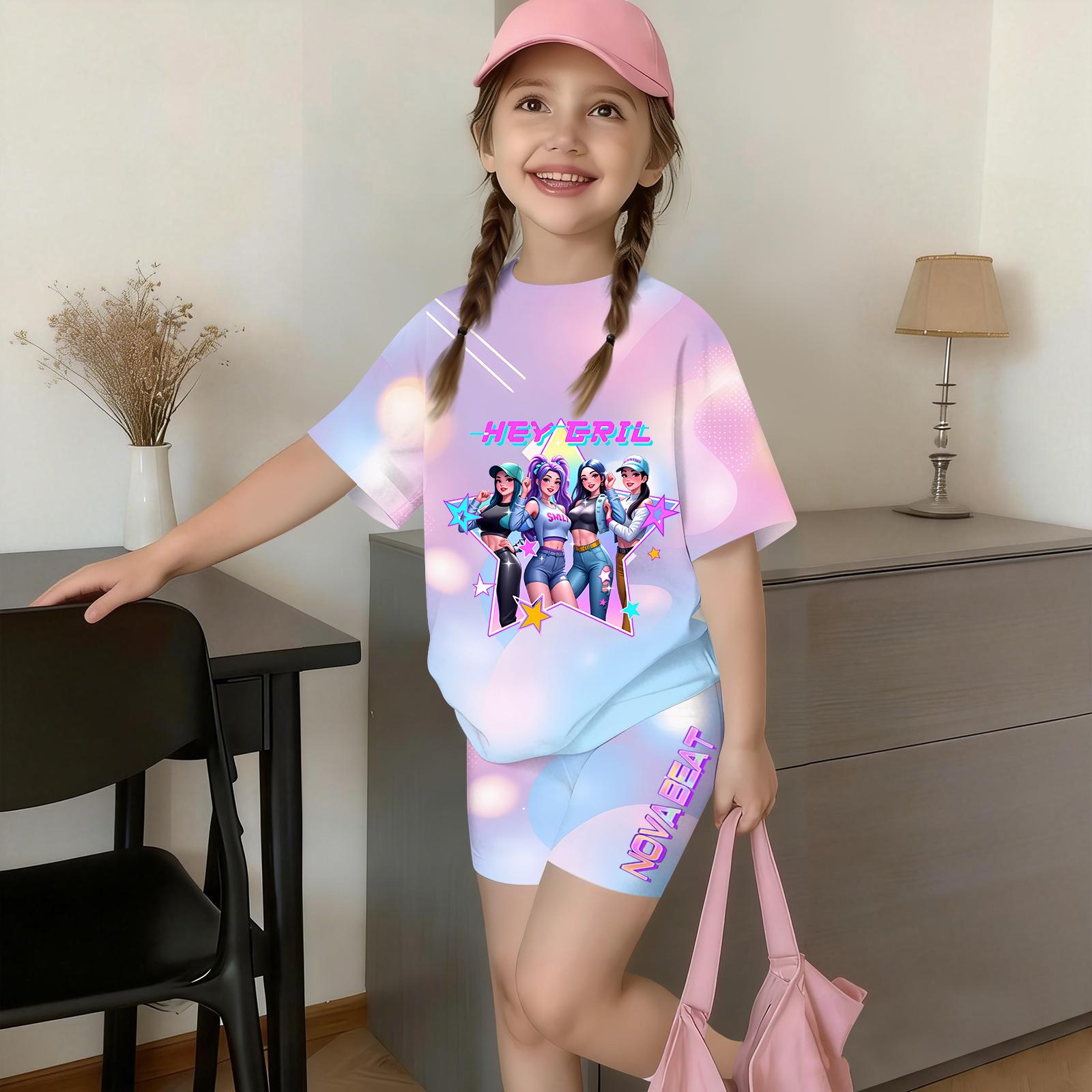 Kids Casual Demon Hunter Print Crew Neck Short Sleeve Top and Pants Set Comfortable Fit Soft Fabric Suitable for Everyday Wear 150
Kids Casual Demon Hunter Print Crew Neck Short Sleeve Top and Pants Set Comfortable Fit Soft Fabric Suitable for Everyday Wear 150
