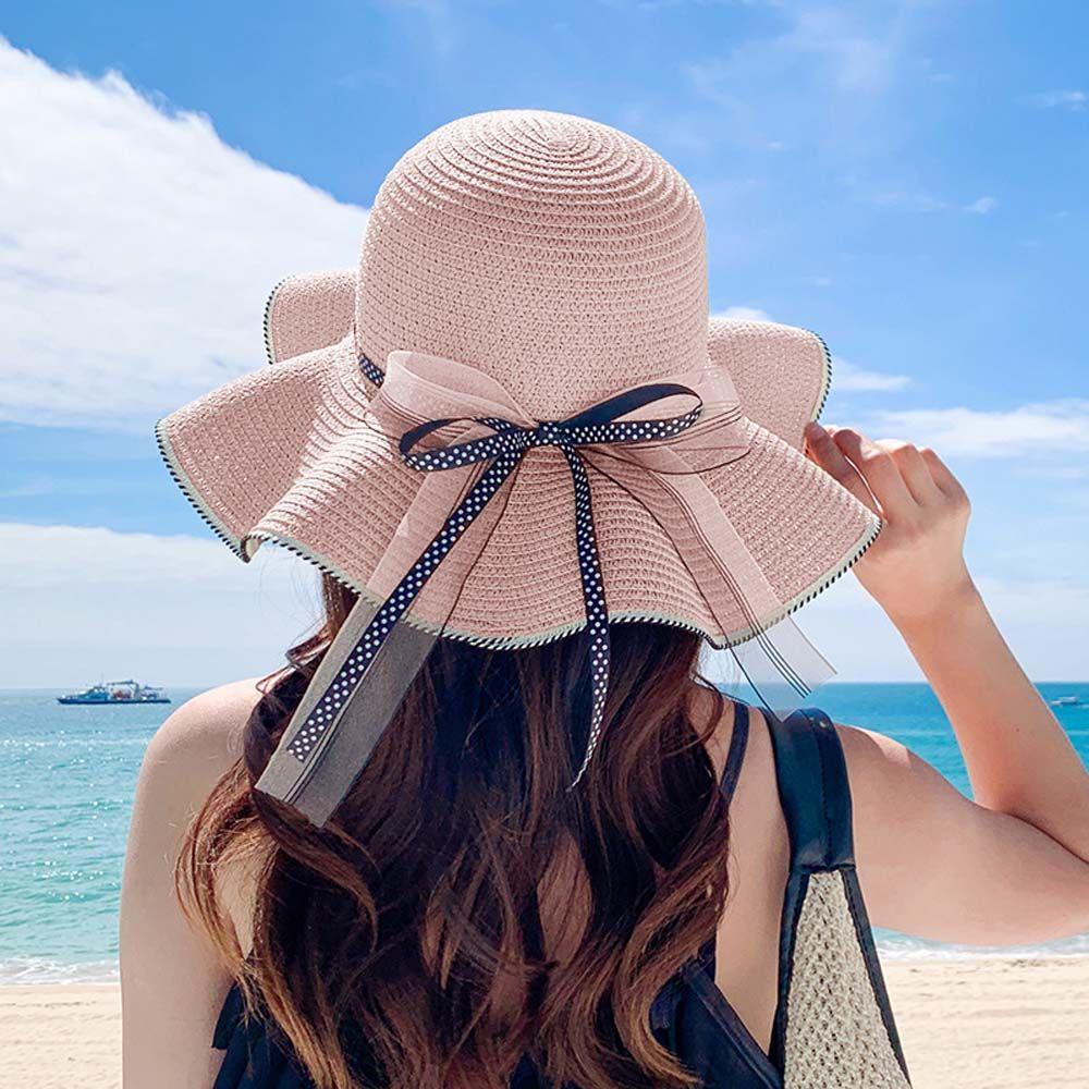 Holiday Fashion Sun Visor Ribbon Crochet Sunscreen Sun Hat Straw Hat Big Brim Bowknot Cap
Holiday Fashion Sun Visor Ribbon Crochet Sunscreen Sun Hat Straw Hat Big Brim Bowknot Cap