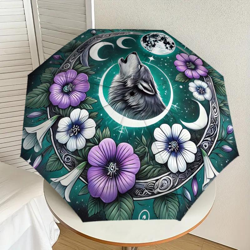 1pc Wolf Moon Floral Mandala Umbrella with Plastic Handle,Suitable for All Seasons Home Travel Outdoor UmbrellaDD1622
1pc Wolf Moon Floral Mandala Umbrella with Plastic Handle,Suitable for All Seasons Home Travel Outdoor UmbrellaDD1622