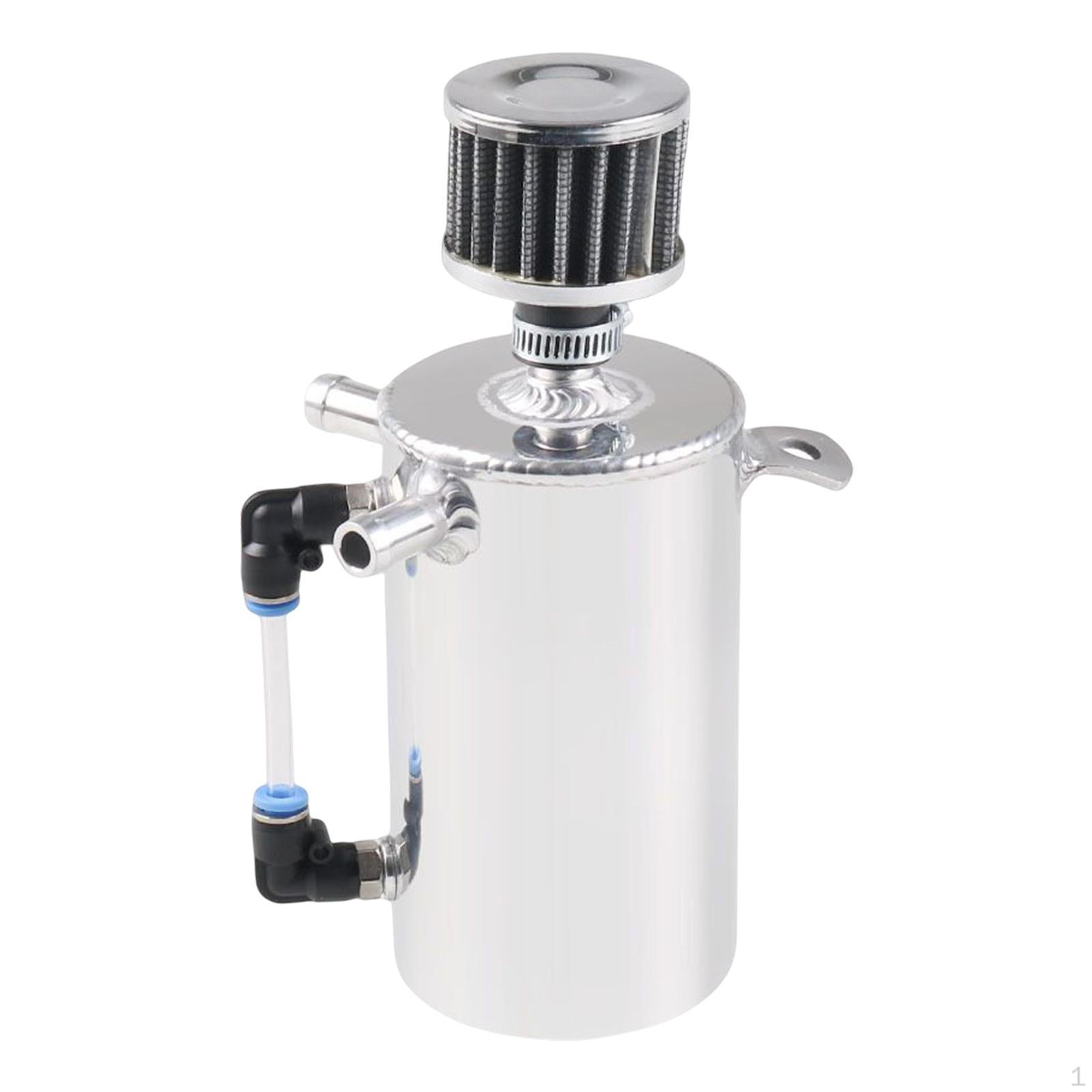 Car Oil Can Tank, Silver 500ml Separator Aluminum Compact with Breather Modified Baffled Tank
Car Oil Can Tank, Silver 500ml Separator Aluminum Compact with Breather Modified Baffled Tank