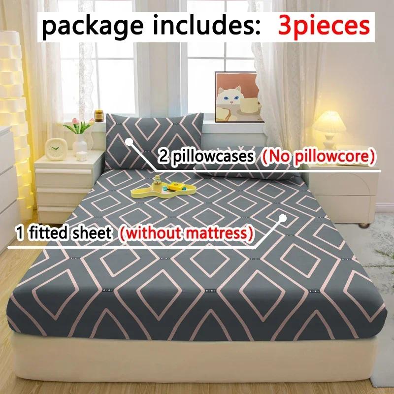 3-Piece Simple Modern Geometry Pattern Matte Three Piece Fitted Sheet Set, Bedroom Printed Bed Cover Set, Bedding 90x200cm
3-Piece Simple Modern Geometry Pattern Matte Three Piece Fitted Sheet Set, Bedroom Printed Bed Cover Set, Bedding 90x200cm