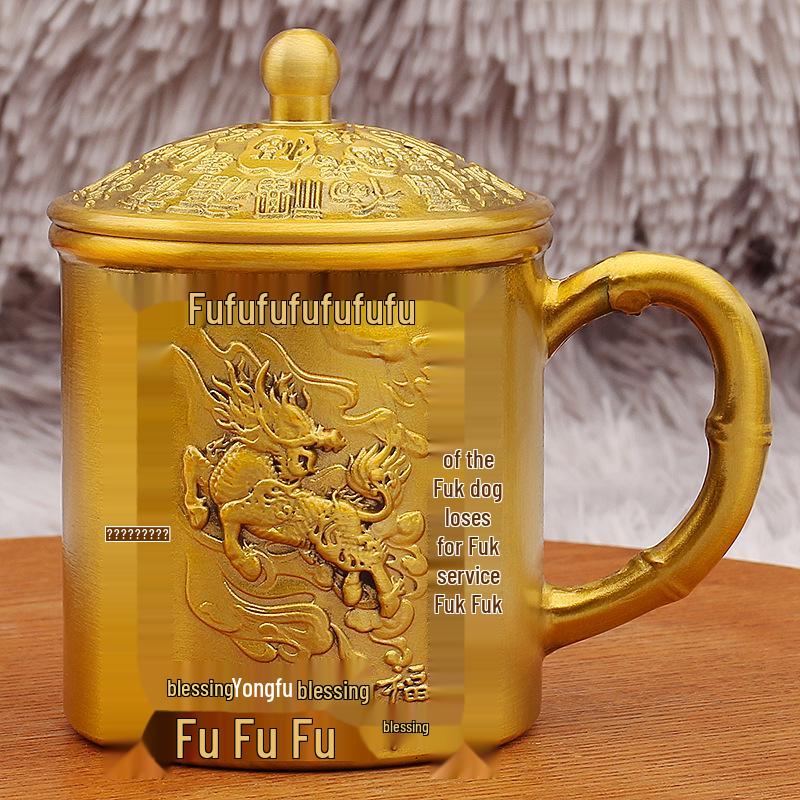 Brass Qilin Blessings Teacup with Lid - Chinese Table Decor and Handcrafted Metal Ornament
Brass Qilin Blessings Teacup with Lid - Chinese Table Decor and Handcrafted Metal Ornament