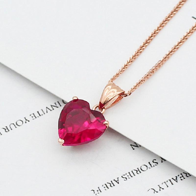 Exquisite Purple Gold 585 Rose Red Love Pendant Korean Version Rose Gold Plated Heart Peach Heart Pendant Necklace Collarbone Chain
Exquisite Purple Gold 585 Rose Red Love Pendant Korean Version Rose Gold Plated Heart Peach Heart Pendant Necklace Collarbone Chain