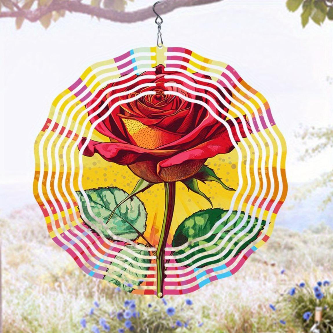 1pc Modern Art Red Rose Pattern Decorative Spiral Hanging Garden Wind Chime, Power Art Craft Windmill, Bi-Directional Rotatable | Outdoor
1pc Modern Art Red Rose Pattern Decorative Spiral Hanging Garden Wind Chime, Power Art Craft Windmill, Bi-Directional Rotatable | Outdoor
