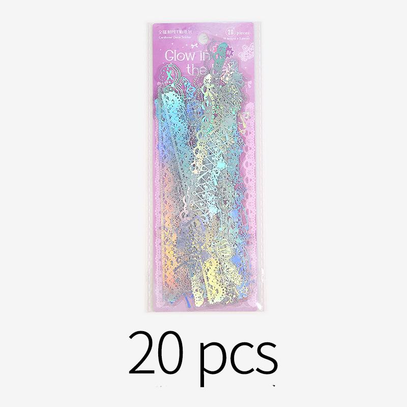 20 pcs Long strip Laser flash Stickers pack hand made DIY Creativity Stick Labels Adhesive Scrapbooking material Craft Supplies
20 pcs Long strip Laser flash Stickers pack hand made DIY Creativity Stick Labels Adhesive Scrapbooking material Craft Supplies