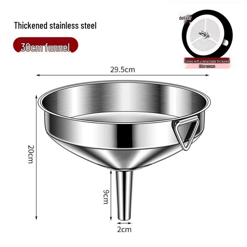 304 Stainless Steel Food-Grade Funnel with Strainer
304 Stainless Steel Food-Grade Funnel with Strainer