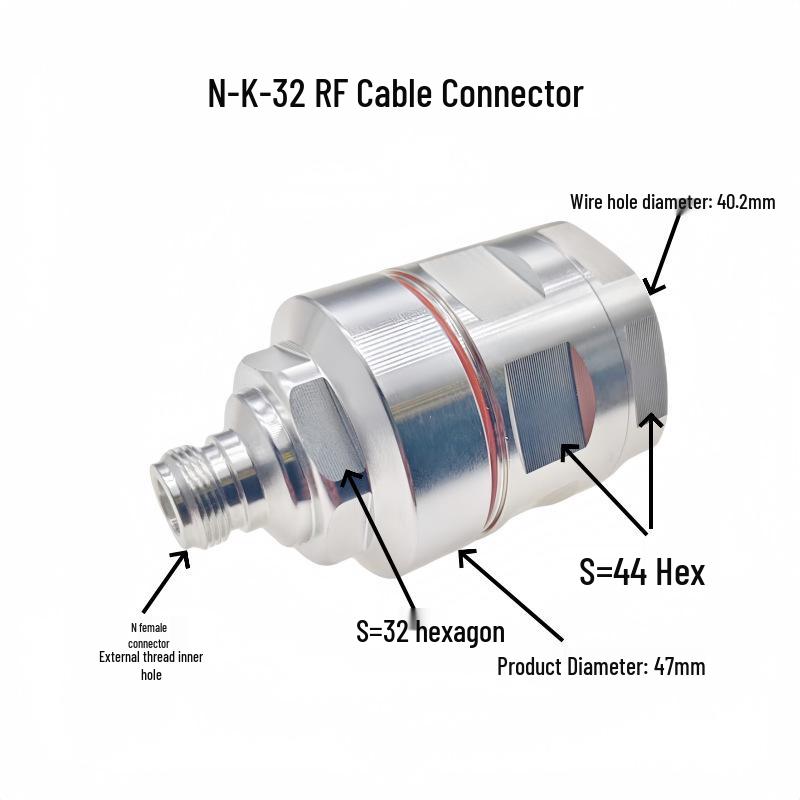 NF-50-5/4 L Роз єм типу N, гніздо, для 5/4 головки фідерного кабелю NK-32 RF
NF-50-5/4 L Роз єм типу N, гніздо, для 5/4 головки фідерного кабелю NK-32 RF
