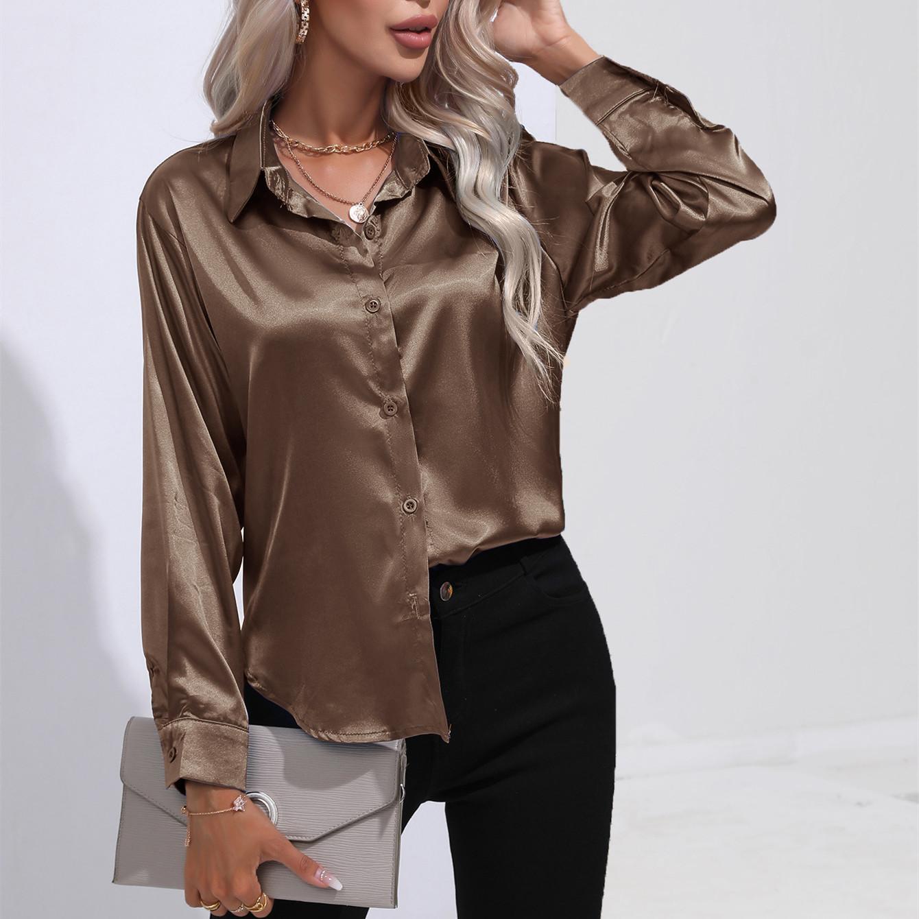 GMXIA Женские модные повседневные однотонные блузки и рубашки-поло с длинным рукавом с принтом L темные хаки
GMXIA Женские модные повседневные однотонные блузки и рубашки-поло с длинным рукавом с принтом L темные хаки