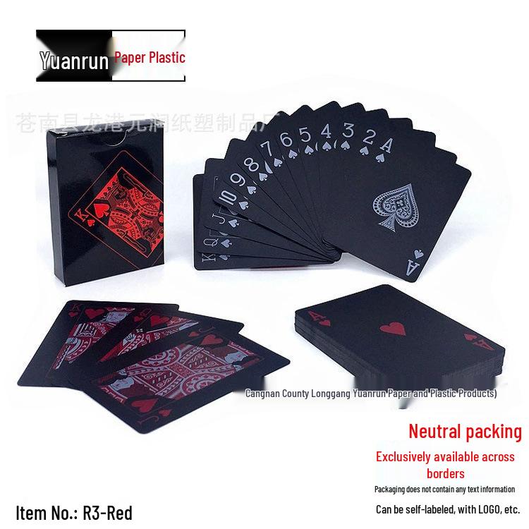 Creative Black PVC Waterproof Poker Playing Cards 100 decks/box
Creative Black PVC Waterproof Poker Playing Cards 100 decks/box