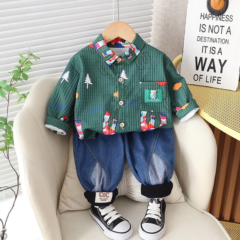 Осенний комплект для мальчиков с принтом, рубашка с длинным рукавом и брюки, для возраста 1-5 лет 80 cm
Осенний комплект для мальчиков с принтом, рубашка с длинным рукавом и брюки, для возраста 1-5 лет 80 cm