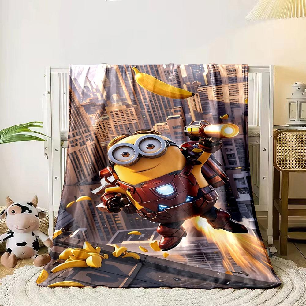 A minion in an Iron Man suit flying over a city with bananas around. for all seasons blanket lunch break throw gift 80cm x 120cm
A minion in an Iron Man suit flying over a city with bananas around. for all seasons blanket lunch break throw gift 80cm x 120cm