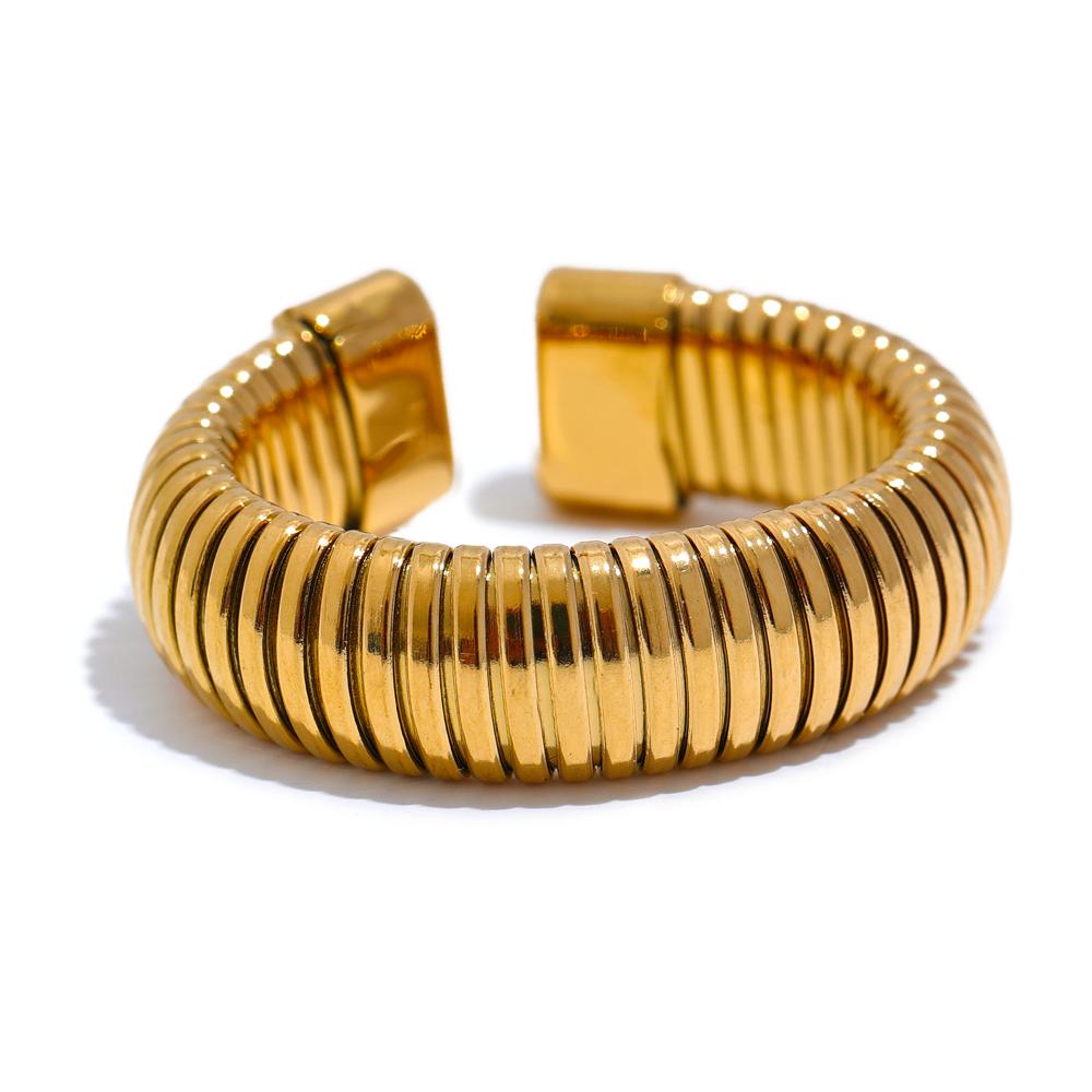 Yhpup Fashion Stainless Steel Round Elastic Open Ring Minimalist PVD Plated Metal Classic Texture Jewelry Anillo Bijoux 6.5
Yhpup Fashion Stainless Steel Round Elastic Open Ring Minimalist PVD Plated Metal Classic Texture Jewelry Anillo Bijoux 6.5