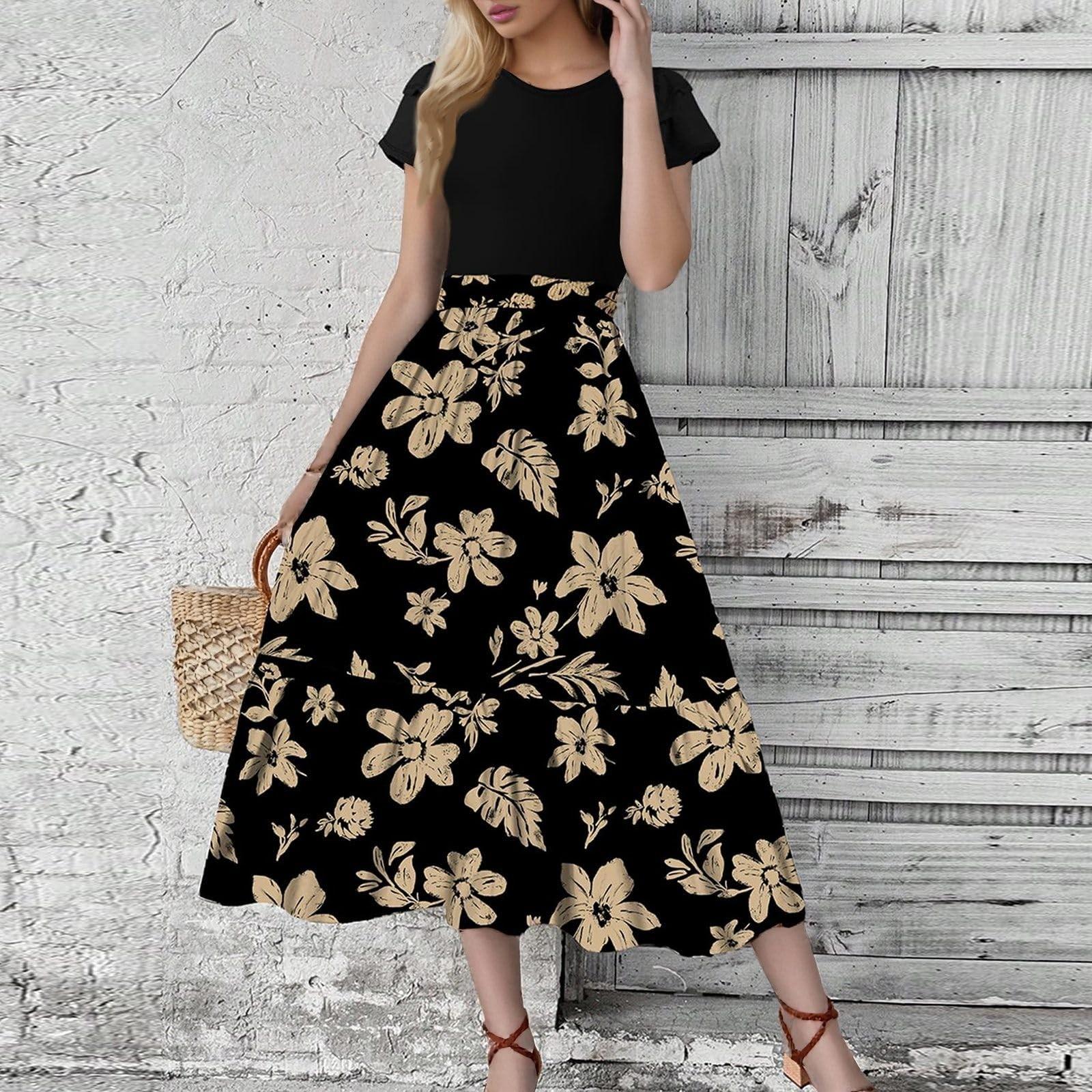 Women s Floral Print High Waist Fashionable And Elegant Dress XL чорний
Women s Floral Print High Waist Fashionable And Elegant Dress XL чорний