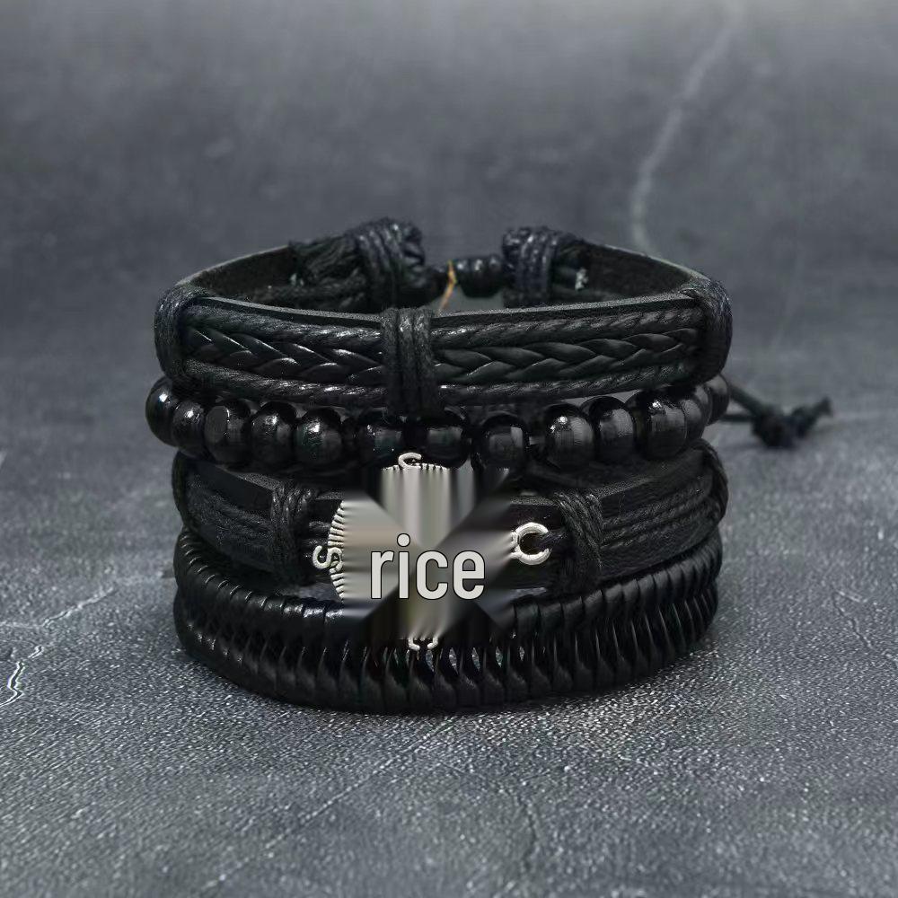 Retro Woven Leather Bracelet Set - European & American DIY Wristband чорний
Retro Woven Leather Bracelet Set - European & American DIY Wristband чорний