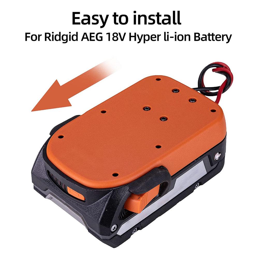 Адаптер для колеса питания для Ridgid AEG 18 В литий-ионный аккумуляторный преобразователь Разъем DIY Rc Car Power для E4L5 Orange-One size
Адаптер для колеса питания для Ridgid AEG 18 В литий-ионный аккумуляторный преобразователь Разъем DIY Rc Car Power для E4L5 Orange-One size