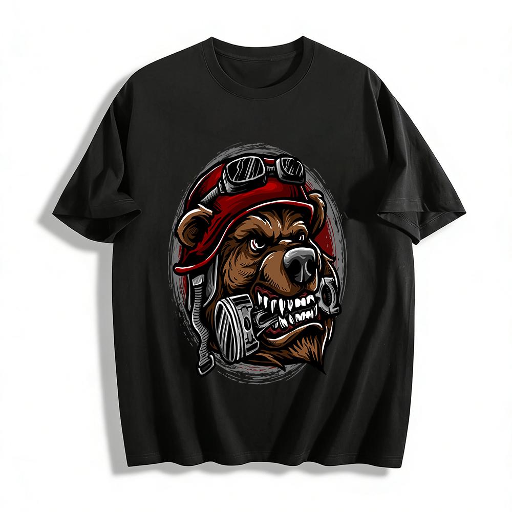 Furious Brown Bear Biker Print T-Shirt Retro Hardcore Mechanical Style Top Pure cotton T-shirt XXS
Furious Brown Bear Biker Print T-Shirt Retro Hardcore Mechanical Style Top Pure cotton T-shirt XXS