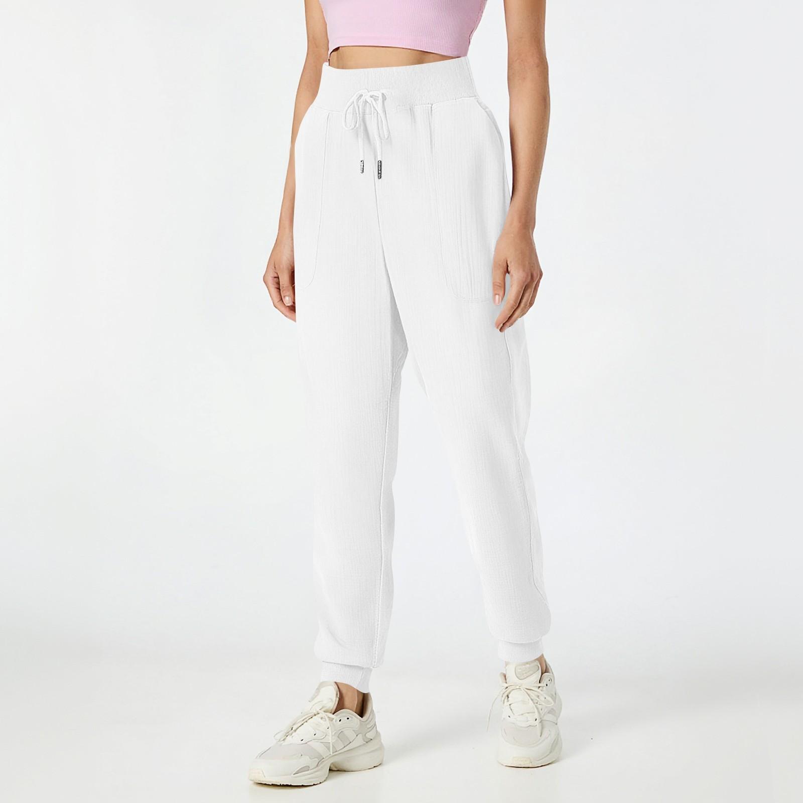 Ladies Loose Casual Color Cotton Linen Threaded Elastic Waistband Pocket Pants S білий
Ladies Loose Casual Color Cotton Linen Threaded Elastic Waistband Pocket Pants S білий