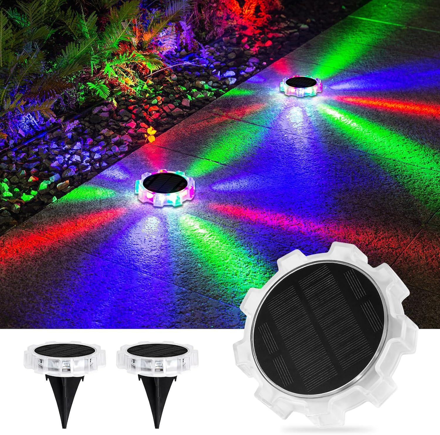 2 Pack Solar Ground Lights Waterproof 4 Modes LED Ground Lamp Outdoor Christmas Lights for Patio Yard Wall Deck Garden Pathway
2 Pack Solar Ground Lights Waterproof 4 Modes LED Ground Lamp Outdoor Christmas Lights for Patio Yard Wall Deck Garden Pathway
