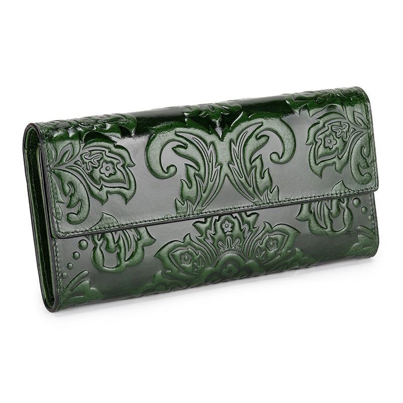 China Style Embossed Inside Outside Leather Wallet Women s Long Three-fold Mobile Phone High-end Oil-wax Cowhide Handbag 20x10x3cm зелений
China Style Embossed Inside Outside Leather Wallet Women s Long Three-fold Mobile Phone High-end Oil-wax Cowhide Handbag 20x10x3cm зелений