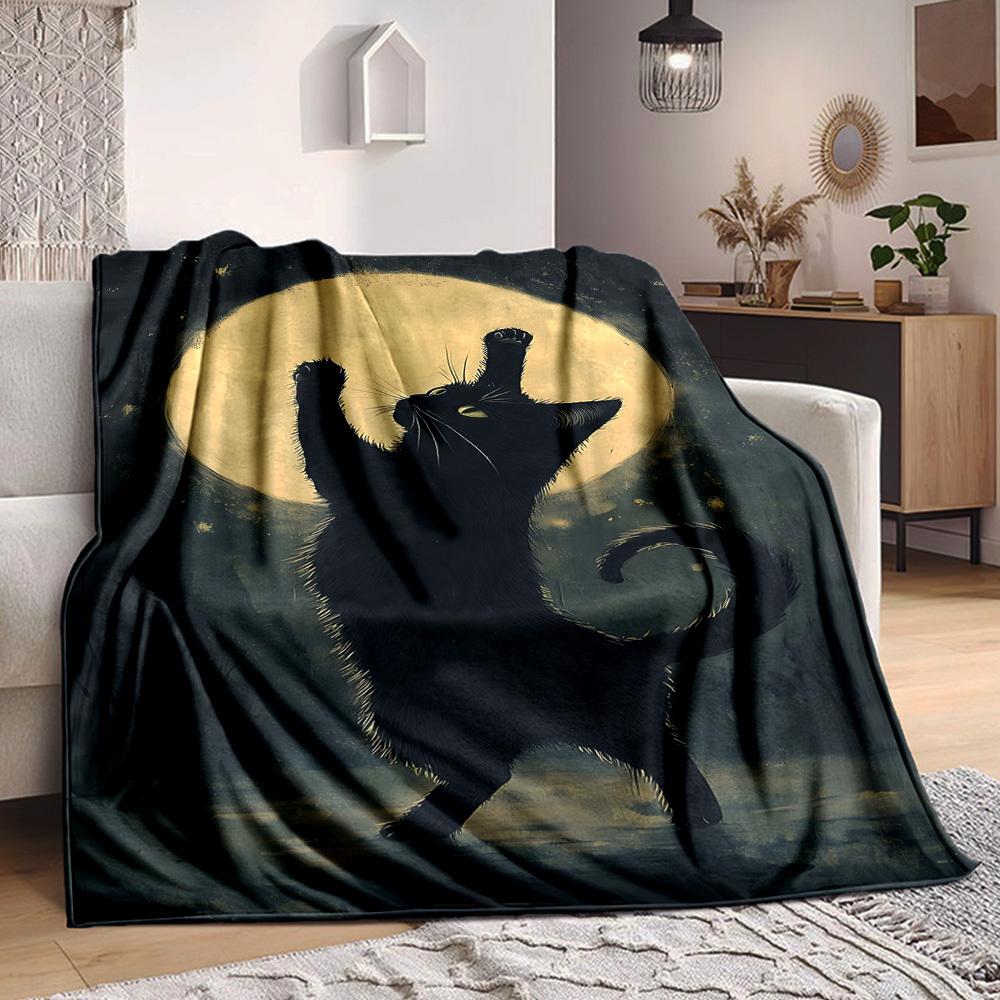 1pc Black Cat Moon Night Blanket Warm, Cozy, And Soft, Suitable for Sofas, Beds, Cars, And Office Use.Perfect for Camping And Travel, Making It a Grea 100x150cm
1pc Black Cat Moon Night Blanket Warm, Cozy, And Soft, Suitable for Sofas, Beds, Cars, And Office Use.Perfect for Camping And Travel, Making It a Grea 100x150cm