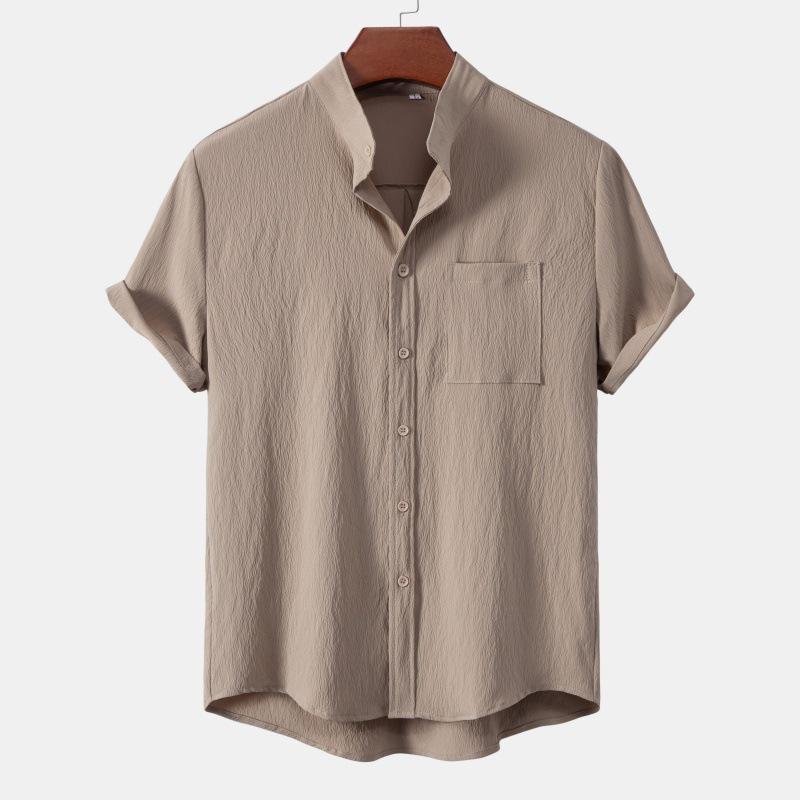 Men s Shirt Summer Casual Shirt Elastic Wrinkle Pocket Decorative Stand-Up Collar Solid Color Shirt Short Sleeve Men s 3XL
Men s Shirt Summer Casual Shirt Elastic Wrinkle Pocket Decorative Stand-Up Collar Solid Color Shirt Short Sleeve Men s 3XL