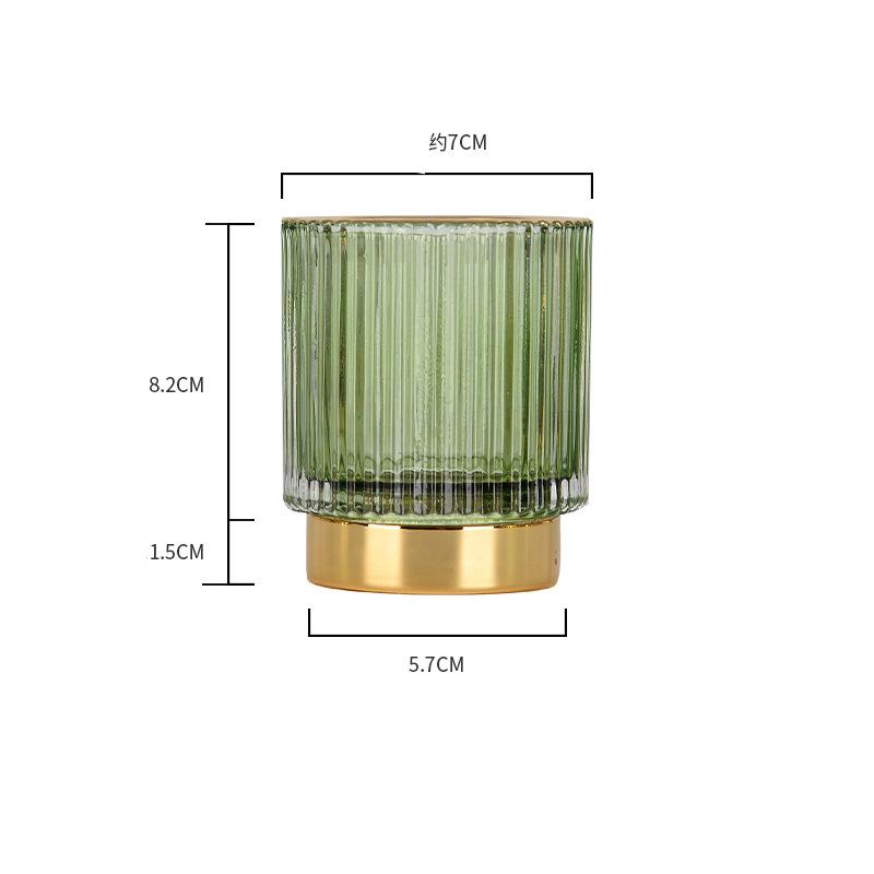 Женское домашнее золотое ободье, толстая полоска, тонкое стеклянное ведро для хранения, держатель для ручек, коробка для хранения ювелирных изделий, органайзер для кистей для макияжа зелёный