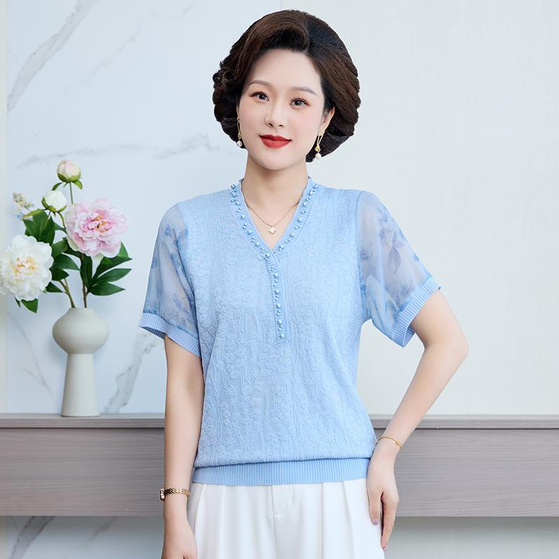 Mom s Ice Silk Short-Sleeve Knit Top - 2026 Summer Style for Middle-Aged and Elderly Women 2XL (recommended 110-120 jin) синій
Mom s Ice Silk Short-Sleeve Knit Top - 2026 Summer Style for Middle-Aged and Elderly Women 2XL (recommended 110-120 jin) синій