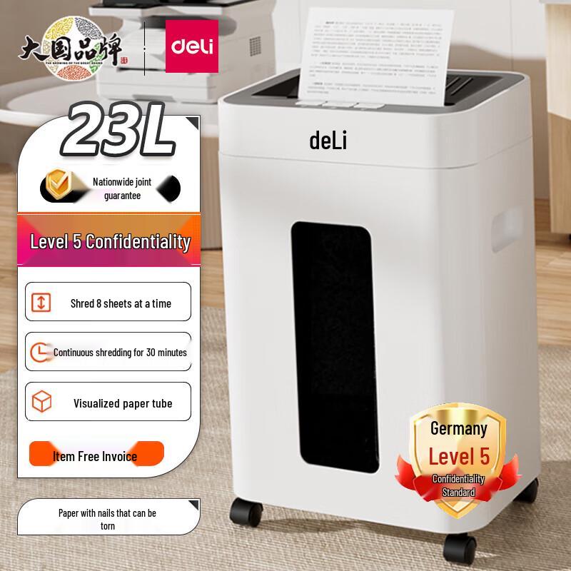Deli High-Security Automatic Paper Shredder CN plug (adapter included)
Deli High-Security Automatic Paper Shredder CN plug (adapter included)
