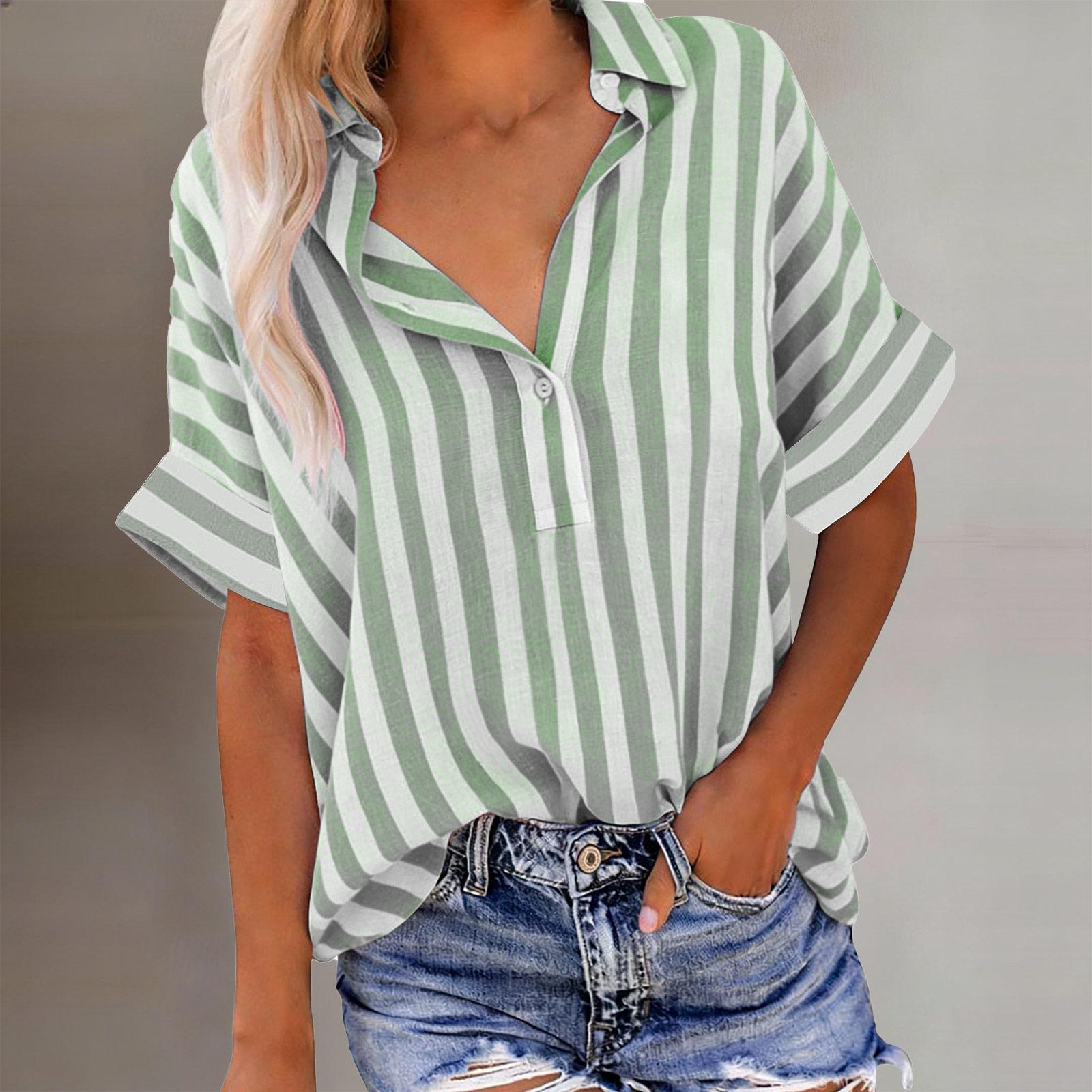 Women s Fashion Striped Short-Sleeved Shirt: Comfortable And Breathable Cotton-Linen Blend Casual Loose-Fit Top XXL
Women s Fashion Striped Short-Sleeved Shirt: Comfortable And Breathable Cotton-Linen Blend Casual Loose-Fit Top XXL