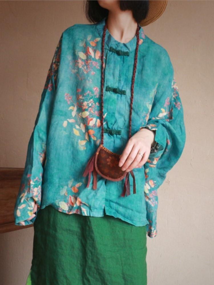 Chinese Style Vintage Print Green Blouse Women Long Sleeve Button Shirt Tops Spring Stand Collar Johnature One Size зелёный
Chinese Style Vintage Print Green Blouse Women Long Sleeve Button Shirt Tops Spring Stand Collar Johnature One Size зелёный