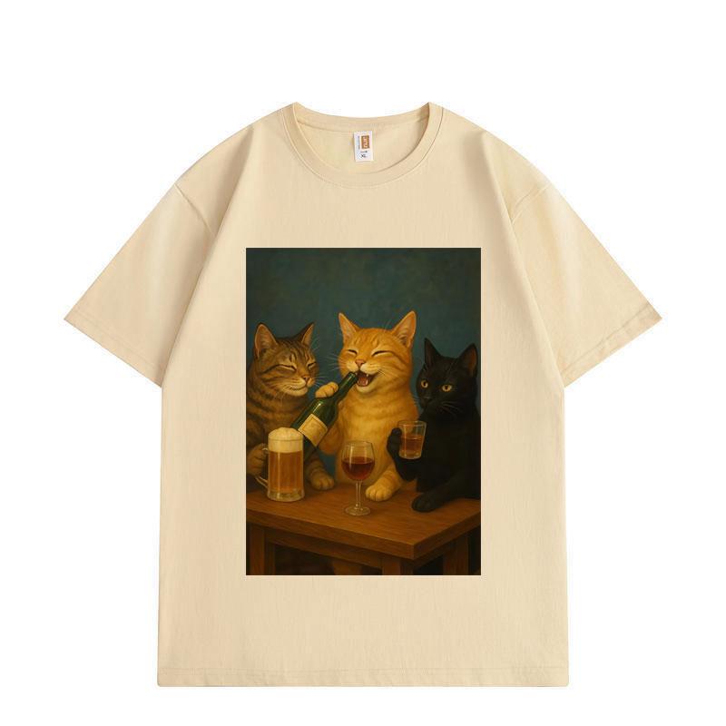 Funny Drinking Cat Meme Graphic T-shirts High Street Fashion Trend Short Sleeve T Shirts Men Women Casual Loose T-shirt 3XL
Funny Drinking Cat Meme Graphic T-shirts High Street Fashion Trend Short Sleeve T Shirts Men Women Casual Loose T-shirt 3XL