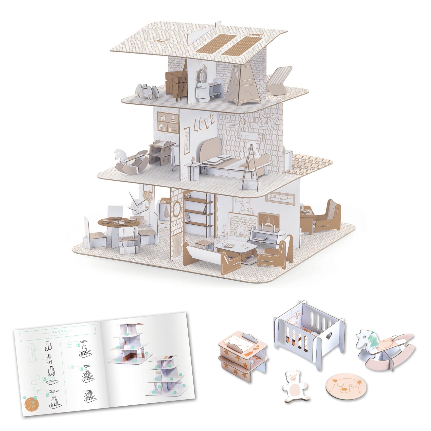 DJECO Jeco Color Assemble Play Dollhouse Craft Dollhouse Paper Craft Kit House Castle 3D Paper Craft Paper Furniture Interior Educational Toys Ages 6
DJECO Jeco Color Assemble Play Dollhouse Craft Dollhouse Paper Craft Kit House Castle 3D Paper Craft Paper Furniture Interior Educational Toys Ages 6