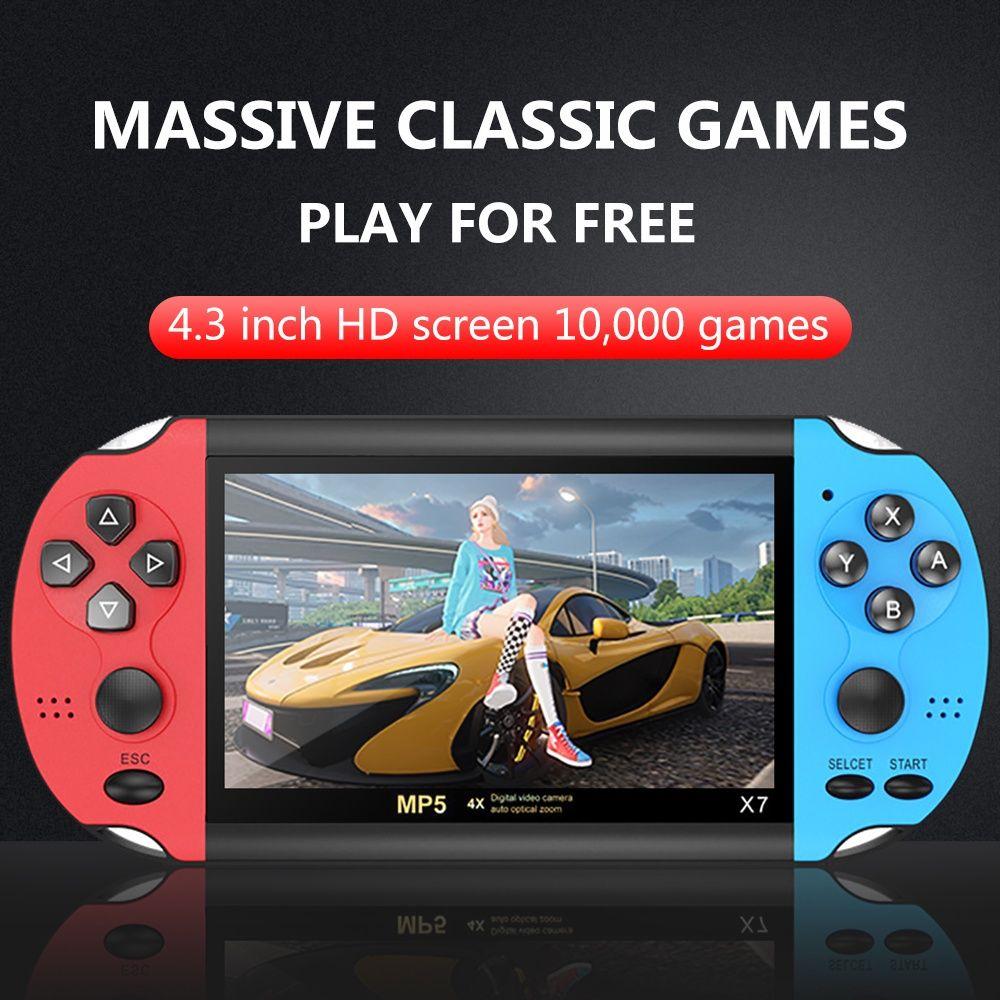 Новая портативная игровая консоль X7 в стиле ретро с экраном 4,3 дюйма, Mp4-плеер, 8 ГБ, видеоигра, 10000 игр
Новая портативная игровая консоль X7 в стиле ретро с экраном 4,3 дюйма, Mp4-плеер, 8 ГБ, видеоигра, 10000 игр
