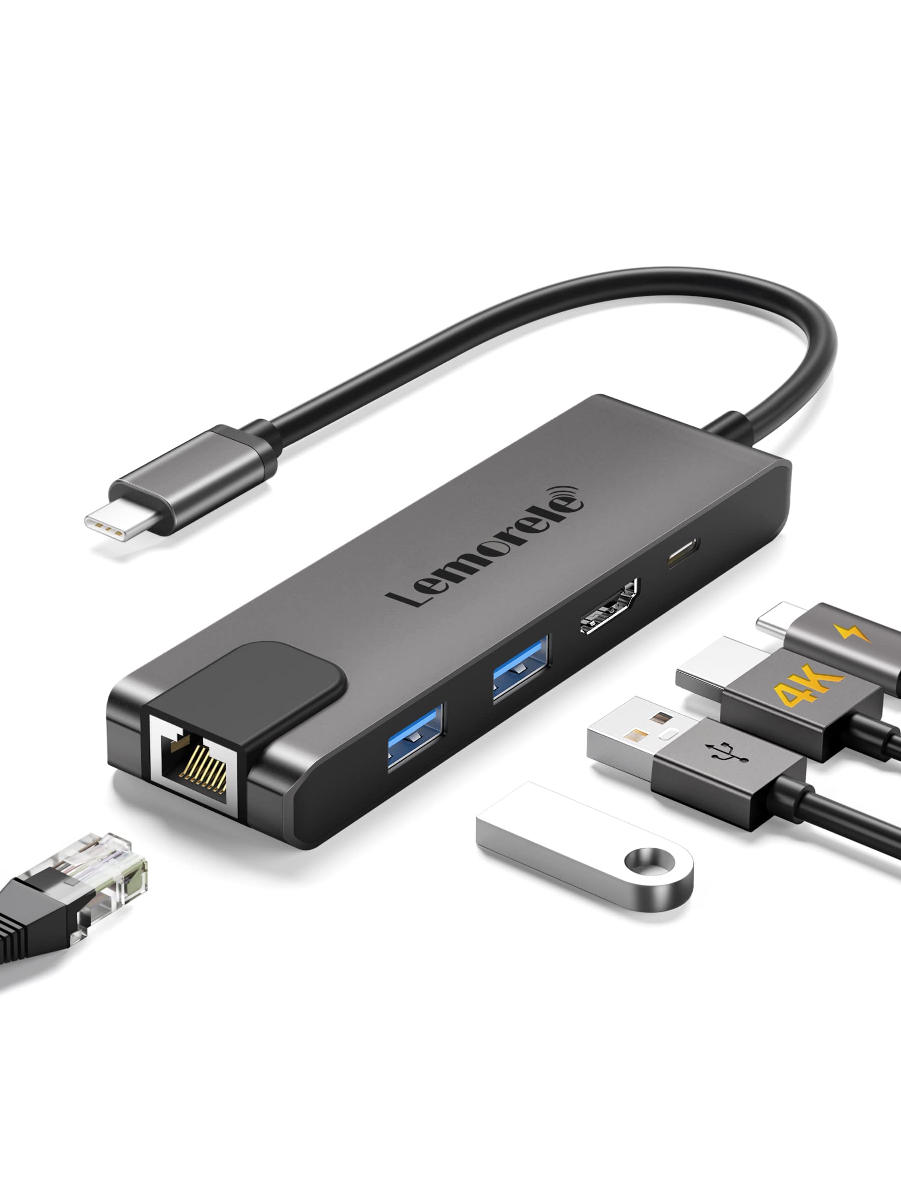 USB C Hub 5 в 1 Lemorele проводная локальная сеть 1000 Мбит/с 100 Вт/д зарядка HDMI конвертер концентратор USB HDMI 4K разрешение высокоскоростная передача данных RJ45 USBC адаптер
USB C Hub 5 в 1 Lemorele проводная локальная сеть 1000 Мбит/с 100 Вт/д зарядка HDMI конвертер концентратор USB HDMI 4K разрешение высокоскоростная передача данных RJ45 USBC адаптер