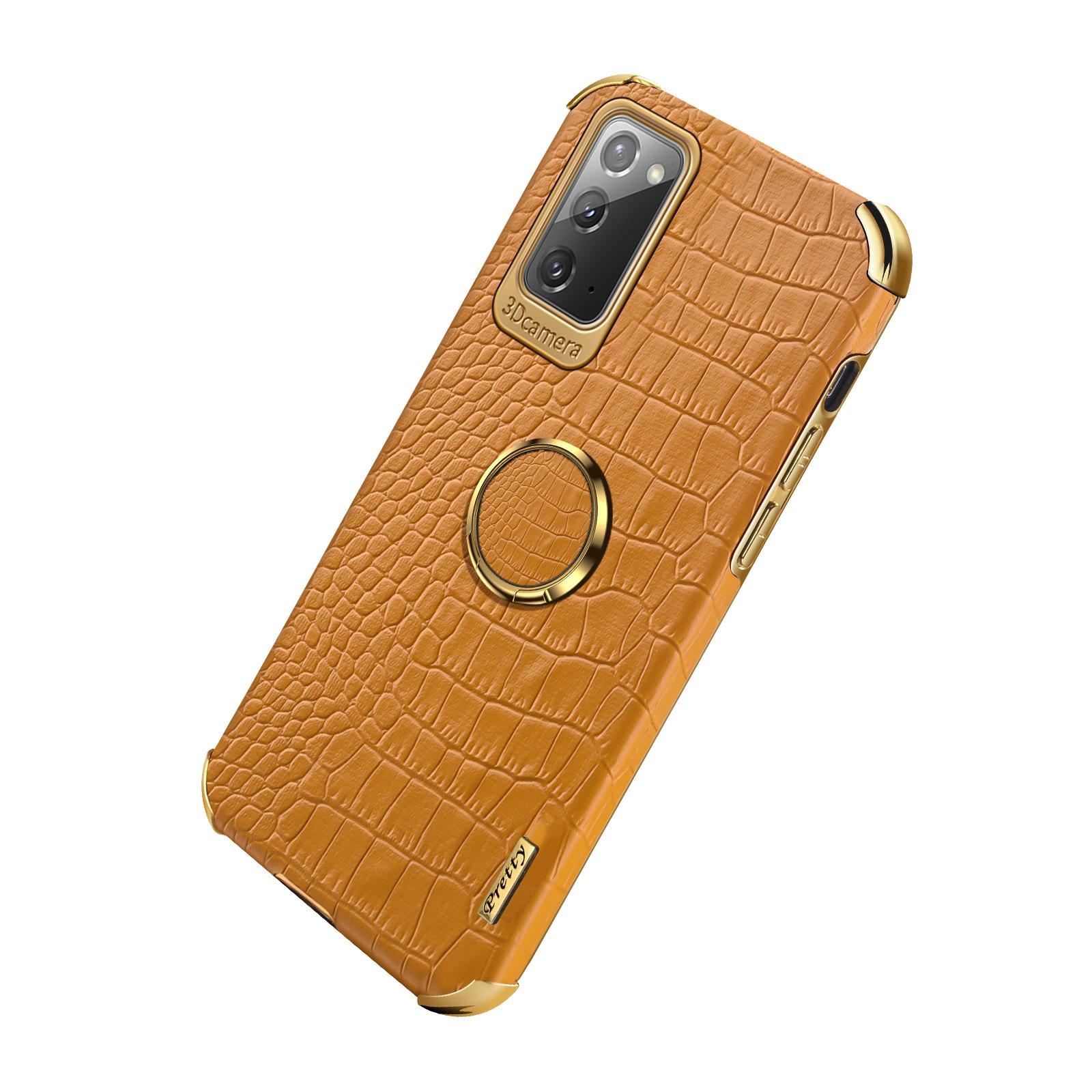 For Samsung Galaxy Note20 5G/4G 6D Electroplated Crocodile Texture Kickstand Phone Case PU Leather Coated TPU Shell Yellow
For Samsung Galaxy Note20 5G/4G 6D Electroplated Crocodile Texture Kickstand Phone Case PU Leather Coated TPU Shell Yellow