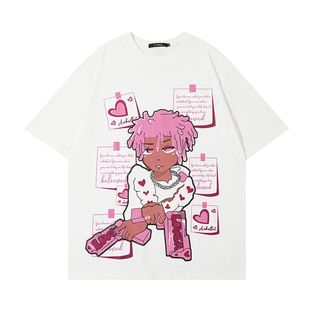Cartoon Print Short Sleeve Tshirt Unisexs Summer Loose Doublesided Printing Cotton Tee High Street Casual Round Neck Unisex Clothes M
Cartoon Print Short Sleeve Tshirt Unisexs Summer Loose Doublesided Printing Cotton Tee High Street Casual Round Neck Unisex Clothes M