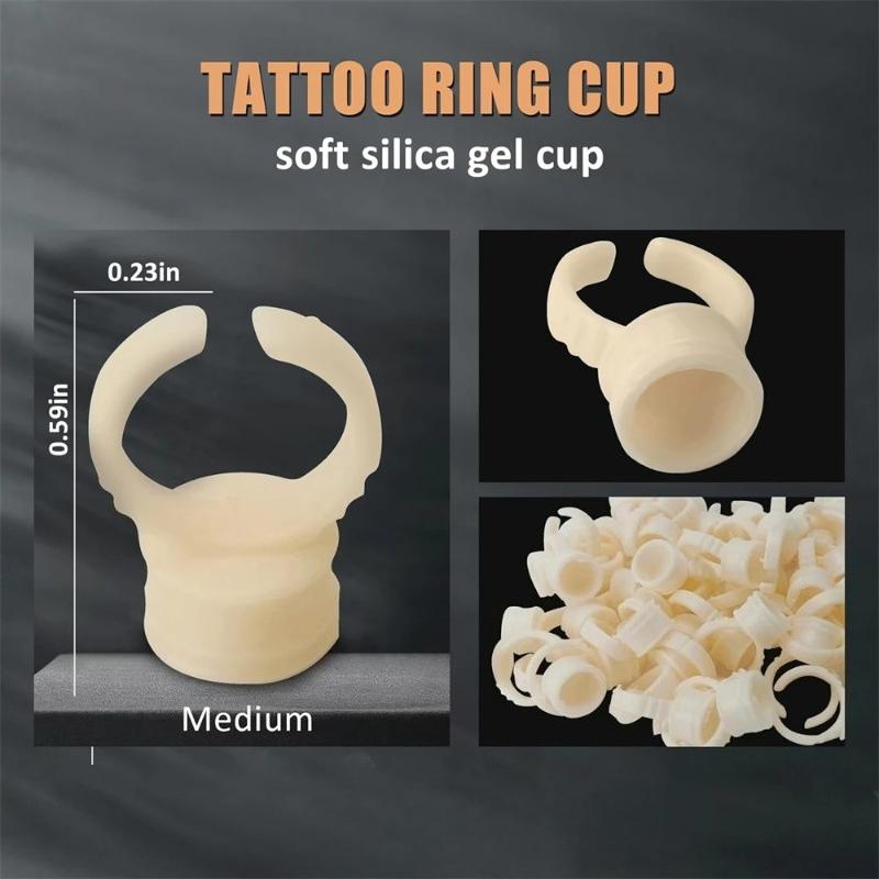100Pcs Disposable Ring Tattoo Ink Cups Soft Silicone Pigment Container Portable Microblading Permanent Tattoo Pigments Accessory
100Pcs Disposable Ring Tattoo Ink Cups Soft Silicone Pigment Container Portable Microblading Permanent Tattoo Pigments Accessory